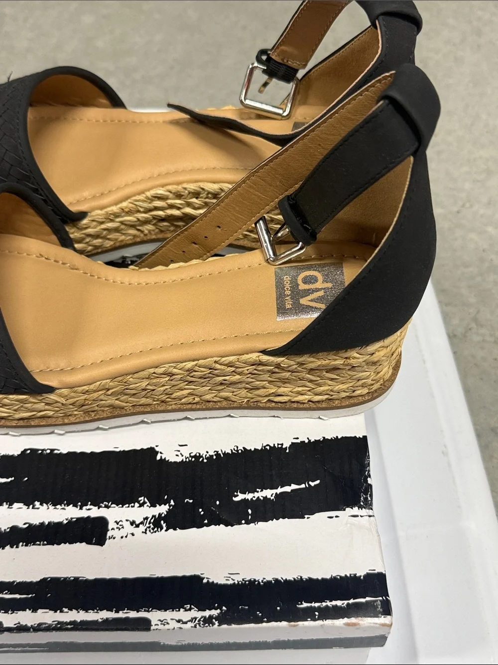 DV by Dolce Vita Black Woven Espadrille Platform Sandals